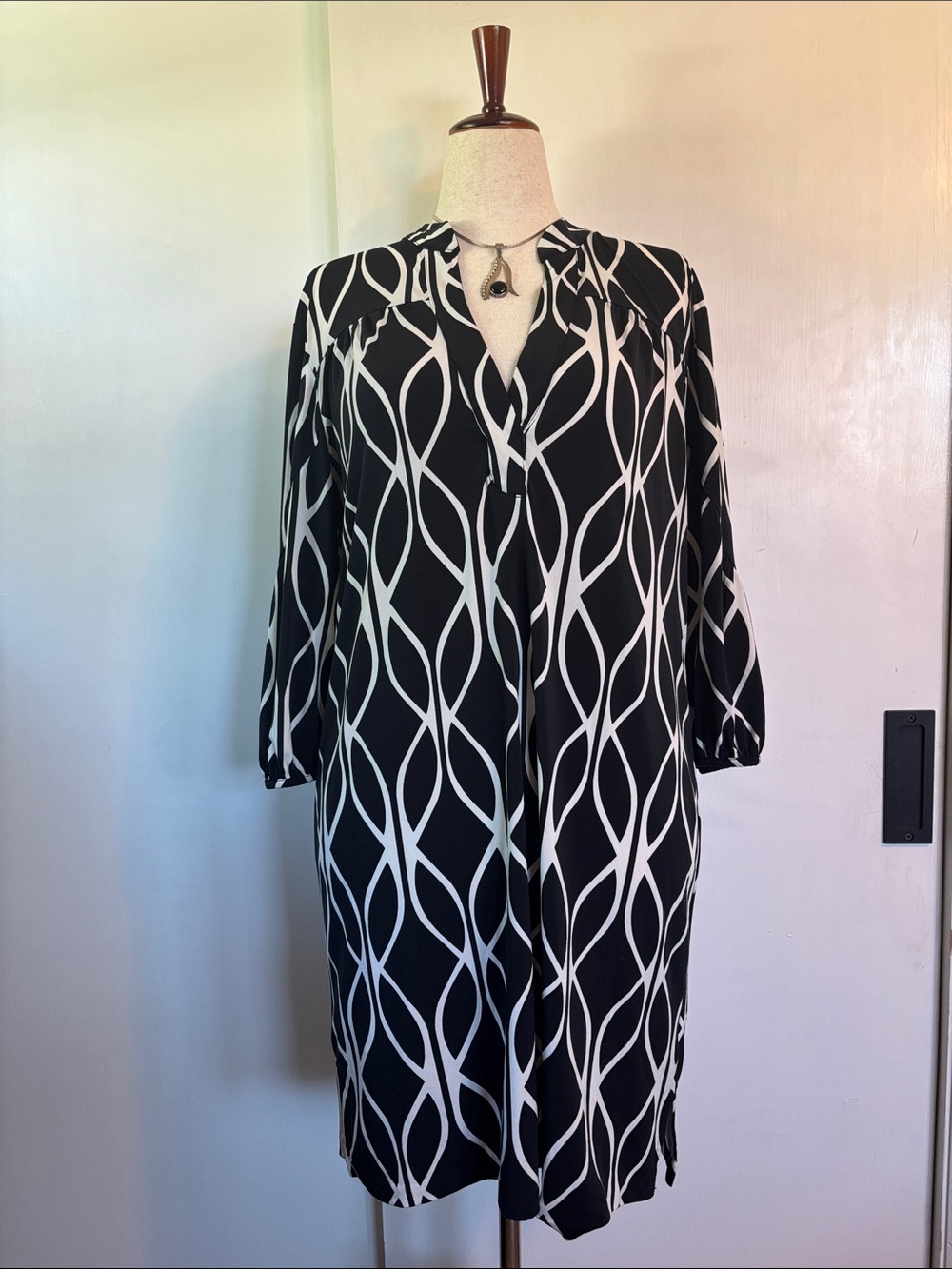 Banana Republic Black and White Geometric Dress